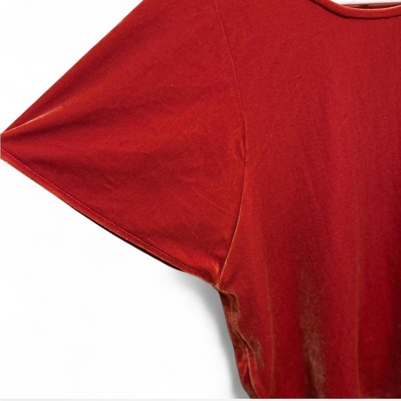 Madewell Velvet ButterflyShort Sleeve Top - Burnt orange - small - Picture 3 of 5